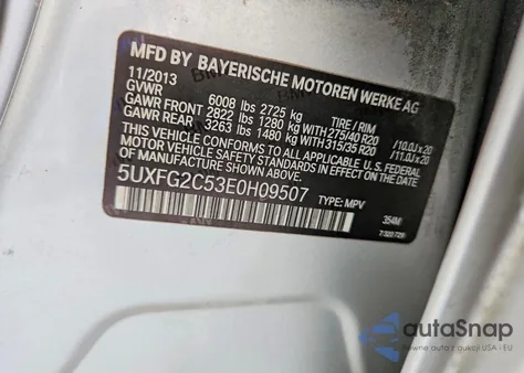 2014 BMW X6 xDrive35I z USA, uszkodzony, nr VIN 5UXFG2C53E0H09507